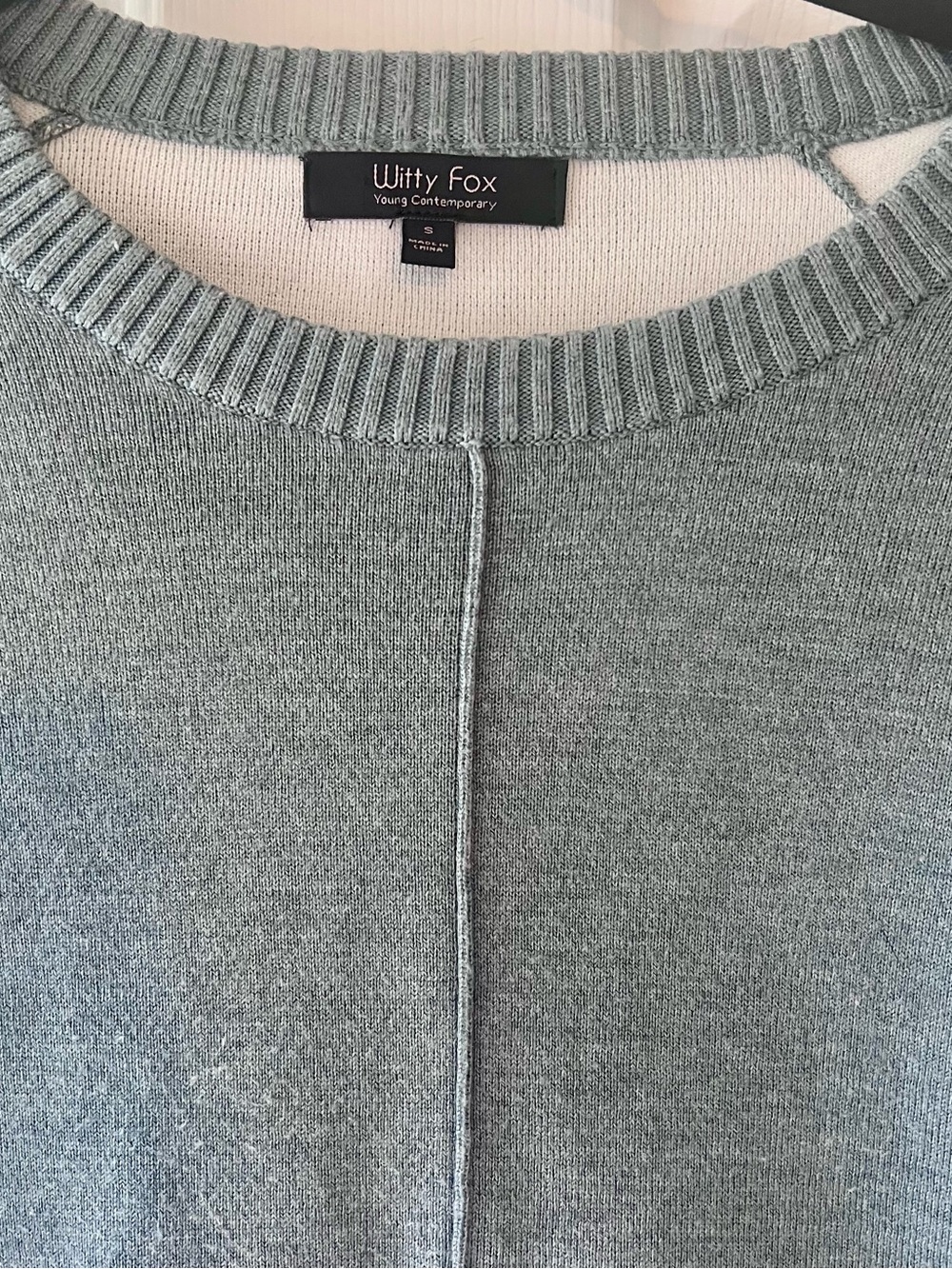 Witty Fox Women's Crewneck Sweater in Dusty Seafoam - Picture 7 of 7